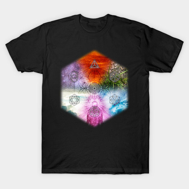 Platonic Solids with Metatron's Cube and Flower of Life Smooth Hexagon